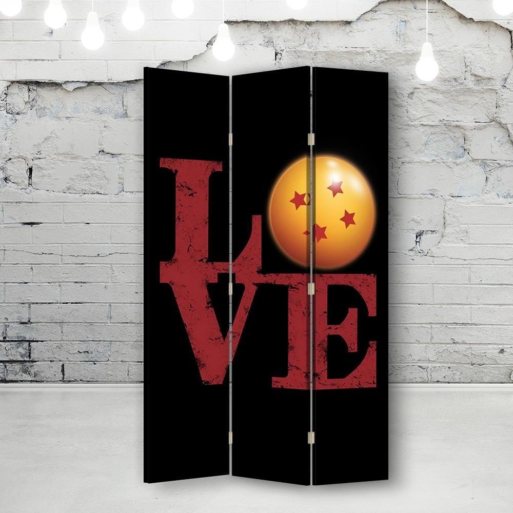 Aizslietnis ar vienpusēju apdruku, 3 paneļi, Vienpusīgs, Kanva, The red inscription love  110x175 Home Trends