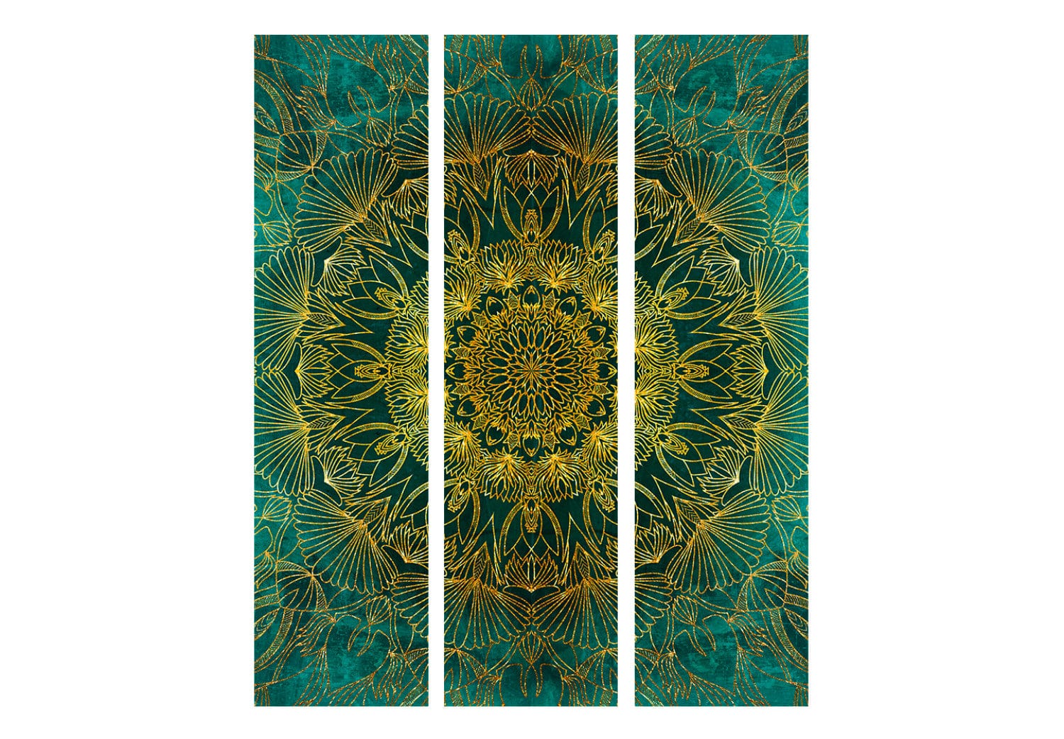 Aizslietnis ar zelta mandala rakstu uz zaļa fona - Karaliskais valdzinājums (135x172cm) 135x172 cm Home Trends