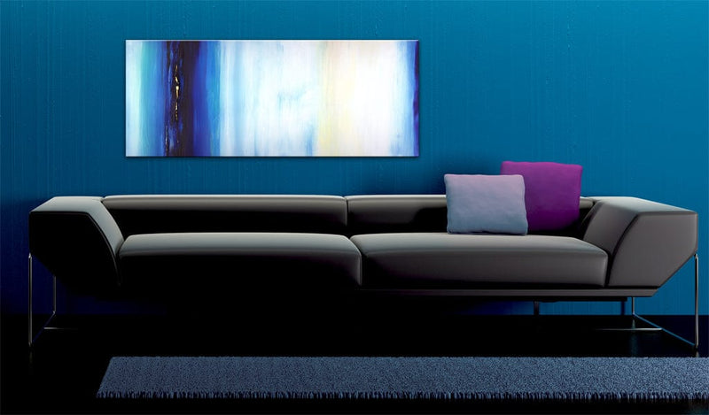 Ar rokām gleznota Kanva - Blue liquid 100x40 Home Trends