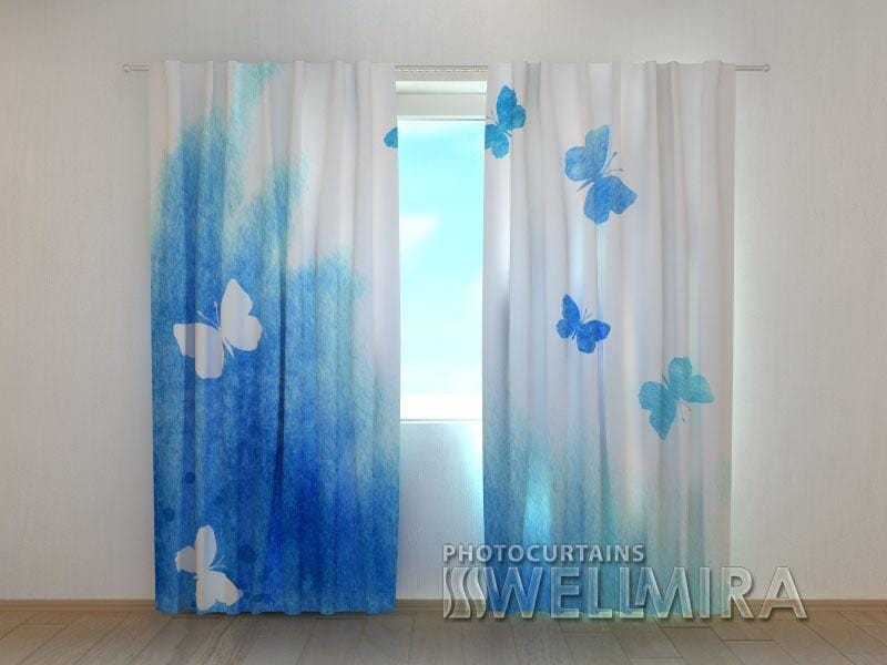 Dienas un nakts aizkari - Akvareļu tauriņi 180 x 140 cm (2X 90x140 cm) / SCREEN E-interjers.lv