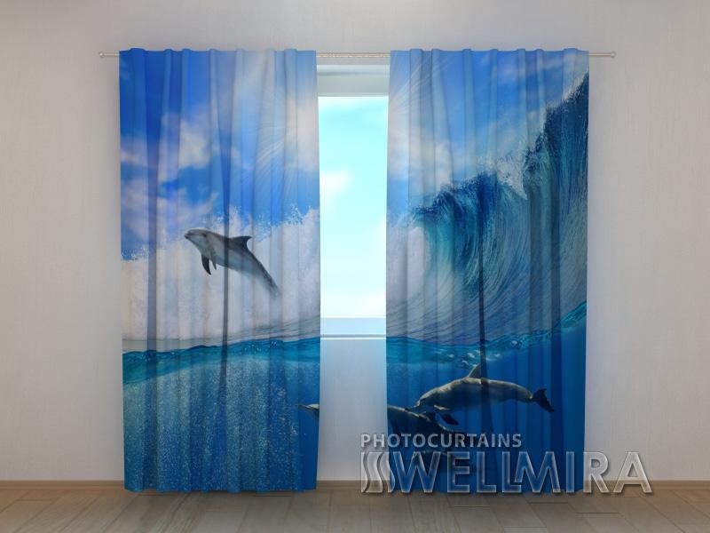 Dienas un nakts aizkari - Delfīni 180 x 140 cm (2X 90x140 cm) / SCREEN E-interjers.lv