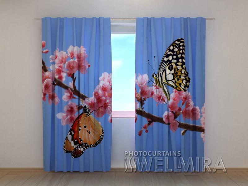 Dienas un nakts aizkari - Divi tauriņi 180 x 140 cm (2X 90x140 cm) / SCREEN E-interjers.lv