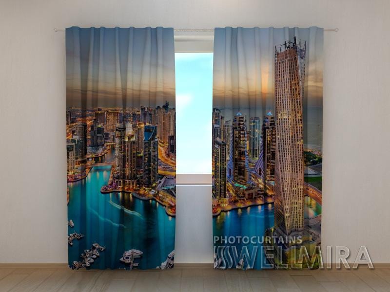 Dienas un nakts aizkari - Dubaijas debesskrāpji 180 x 140 cm (2X 90x140 cm) / SCREEN E-interjers.lv