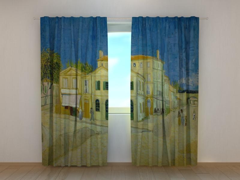 Dienas un nakts aizkari - Dzeltenā māja - Vinsents van Gogs 180 x 140 cm (2X 90x140 cm) / SCREEN E-interjers.lv