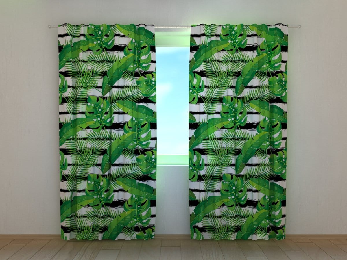 Dienas un nakts aizkari - Eksotiskie tropu augi 180 x 140 cm (2X 90x140 cm) / SCREEN E-interjers.lv