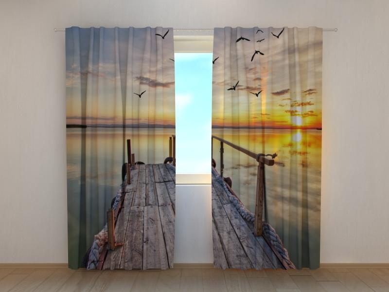 Dienas un nakts aizkari - Kaijas virs mola 180 x 140 cm (2X 90x140 cm) / SCREEN E-interjers.lv