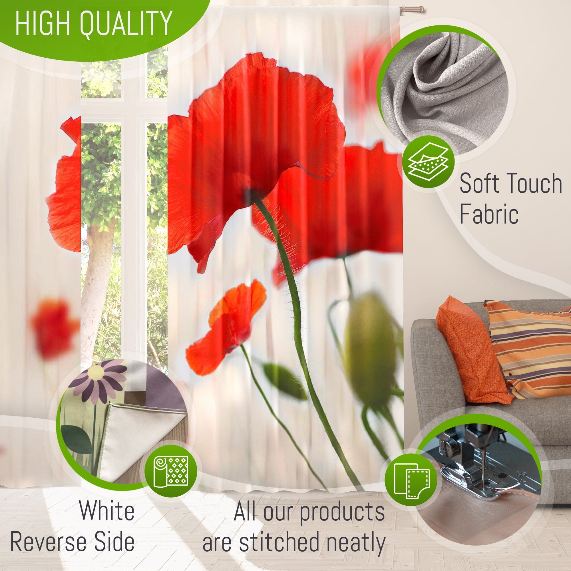 Dienas un nakts aizkari - Krāsains saulriets tropu pludmalē E-interjers.lv