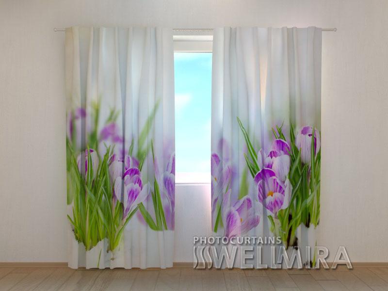 Dienas un nakts aizkari - Krokusi uz sniega 180 x 140 cm (2X 90x140 cm) / SCREEN E-interjers.lv