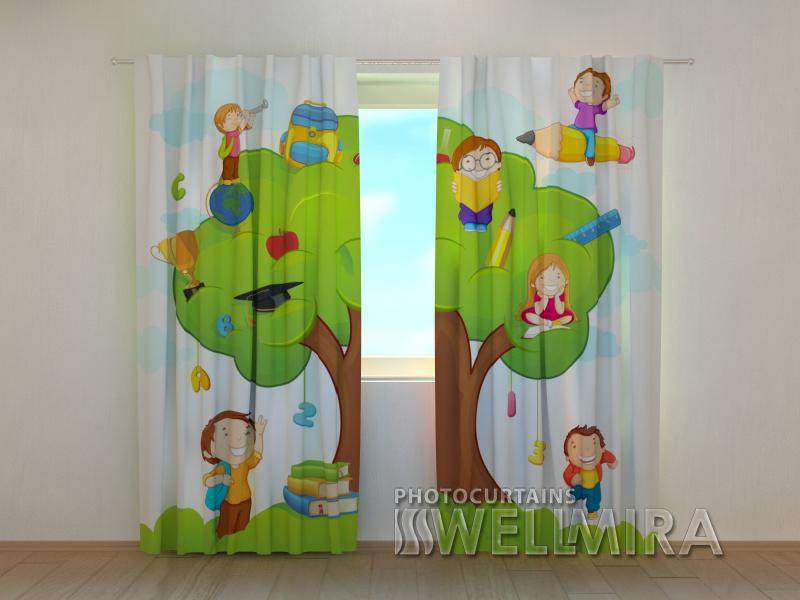 Dienas un nakts aizkari - Laimīga skola 180 x 140 cm (2X 90x140 cm) / SCREEN E-interjers.lv