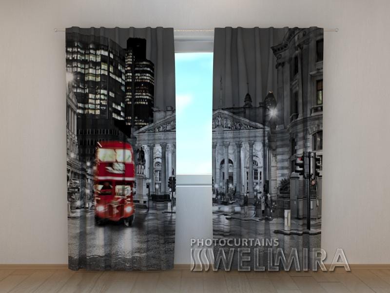 Dienas un nakts aizkari - Londonas sarkanais autobuss 180 x 140 cm (2X 90x140 cm) / SCREEN E-interjers.lv