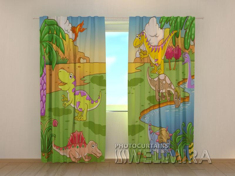 Dienas un nakts aizkari - Mazie dinozauri 180 x 140 cm (2X 90x140 cm) / SCREEN E-interjers.lv