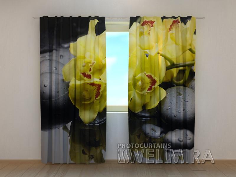 Dienas un nakts aizkari - Orhidejas zaļos toņos 180 x 140 cm (2X 90x140 cm) / SCREEN E-interjers.lv