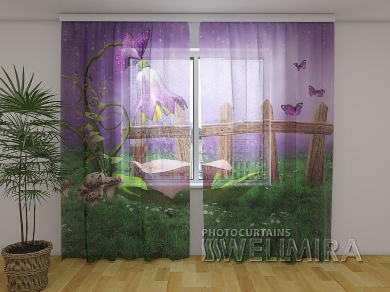 Dienas un nakts aizkari - Pasaku duša 180 x 140 cm (2X 90x140 cm) / Сaurspīdīgs šifons E-interjers.lv