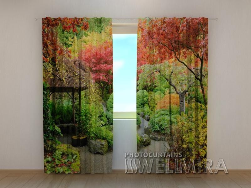 Dienas un nakts aizkari - Rudenīgs japāņu dārzs 180 x 140 cm (2X 90x140 cm) / SCREEN E-interjers.lv