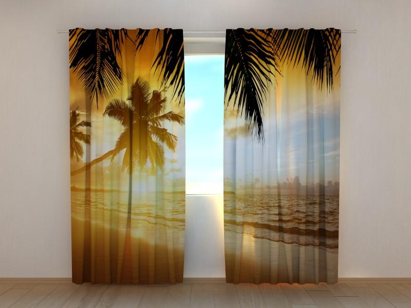 Dienas un nakts aizkari - Saulriets Karību jūrā 180 x 140 cm (2X 90x140 cm) / SCREEN E-interjers.lv