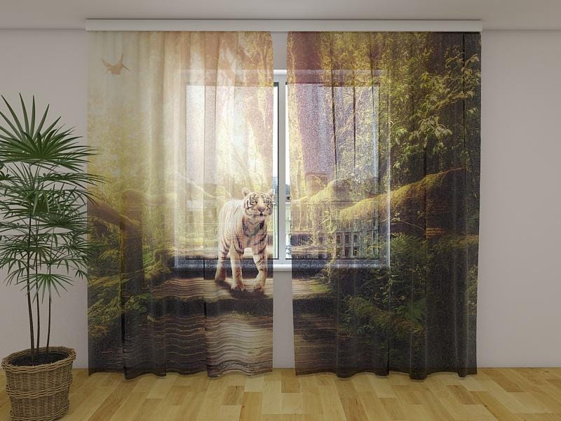 Dienas un nakts aizkari - Tīģeris džungļos 180 x 140 cm (2X 90x140 cm) / Сaurspīdīgs šifons E-interjers.lv
