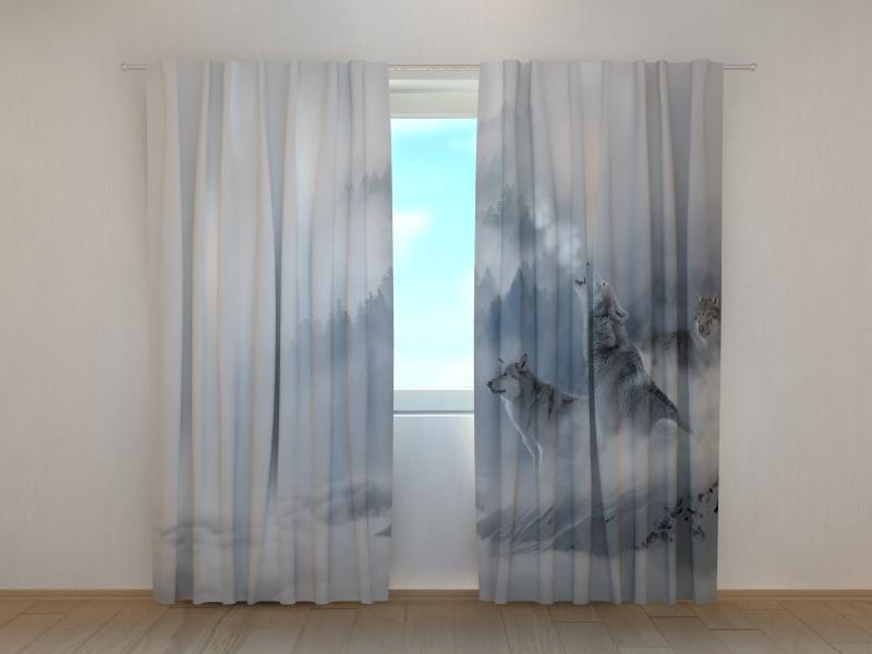 Dienas un nakts aizkari - Vilki miglā 180 x 140 cm (2X 90x140 cm) / SCREEN E-interjers.lv