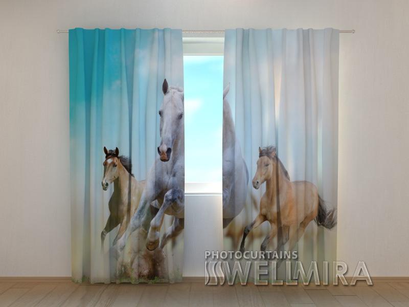 Dienas un nakts aizkari - Zirgi 180 x 140 cm (2X 90x140 cm) / SCREEN E-interjers.lv