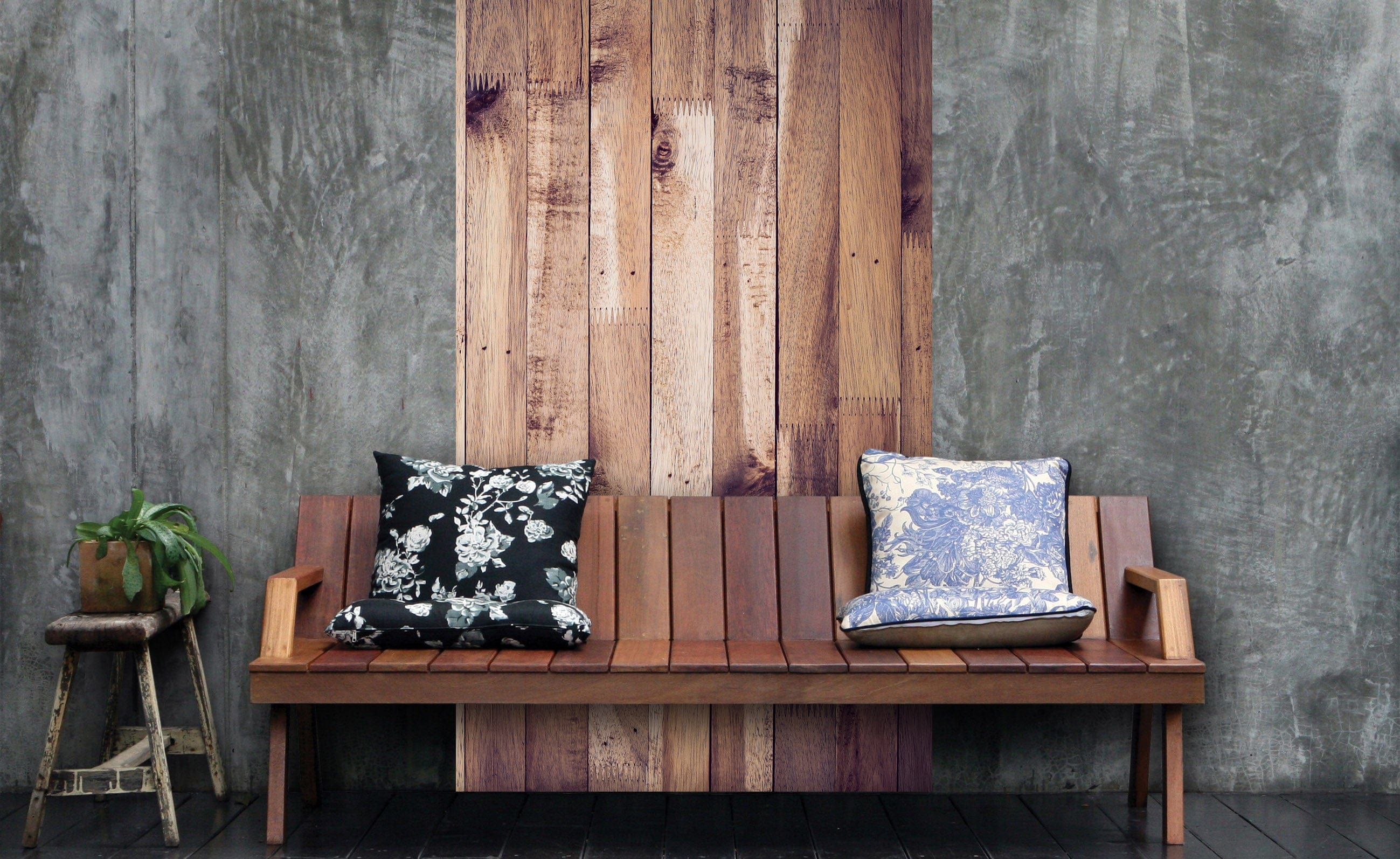 Flizelīna fototapetes ar koka imitāciju - Siena no koka 150 x 250 cm D-ART