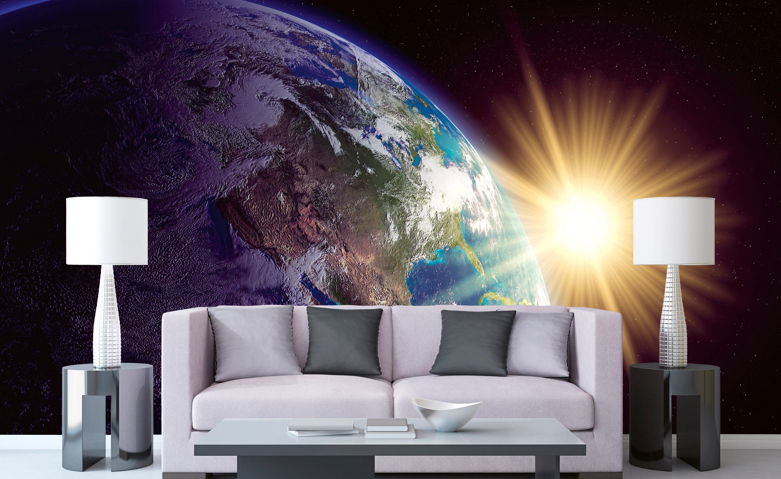 Flizelīna fototapetes ar kosmosu - Zeme un bezgalīgais kosmoss 375 x 250 cm D-ART