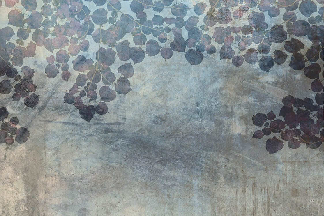 Flizelīna fototapetes ar lapām uz zila abstrakta fona - D367 D-ART