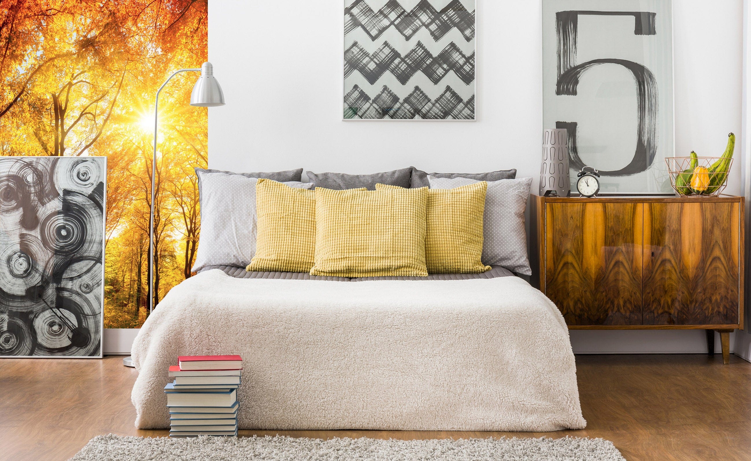 Flizelīna fototapetes ar rudens mežu - Saulainā diena 150 x 250 cm D-ART