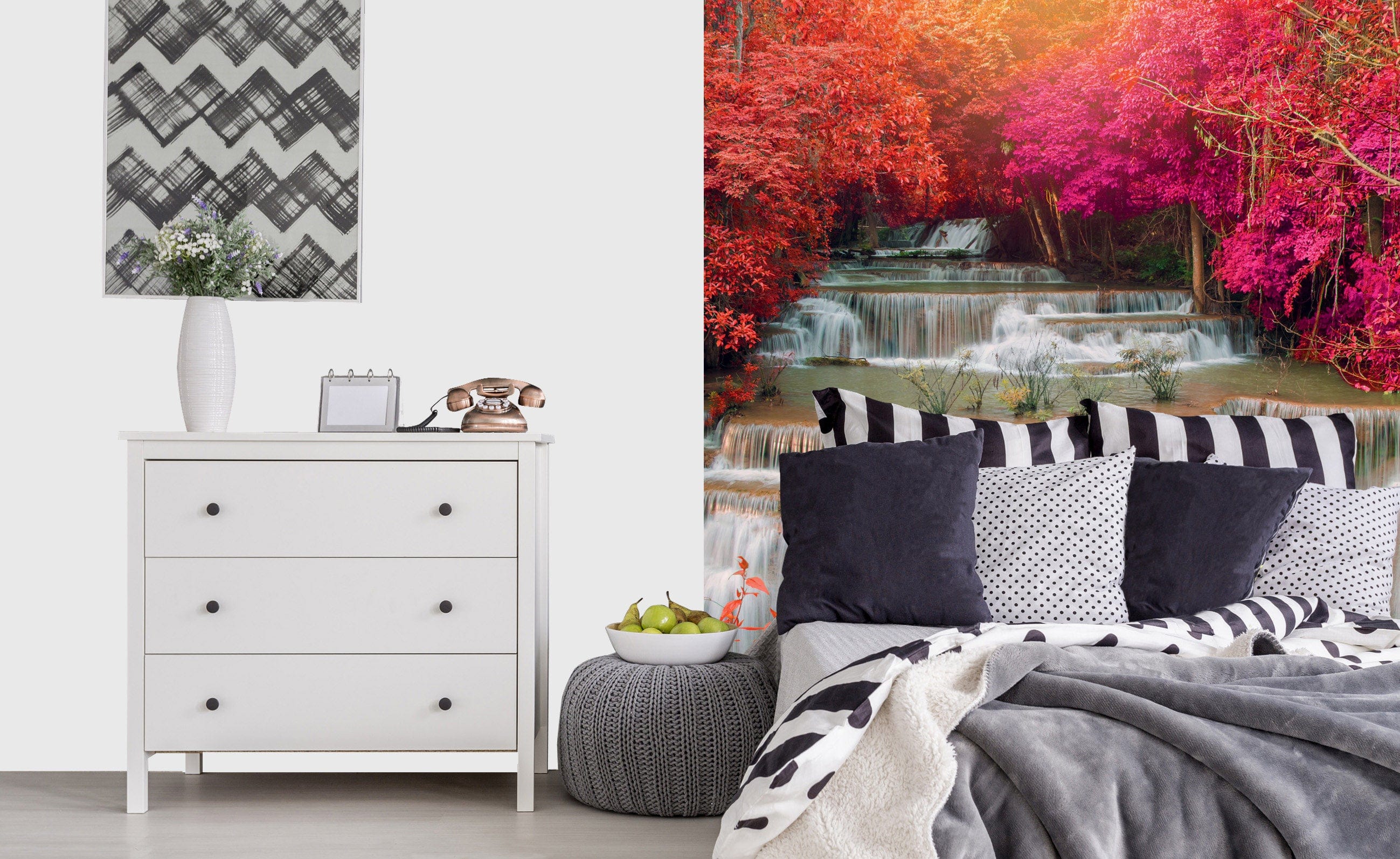 Flizelīna fototapetes ar rudens ūdenskritumu - Burvīgs ūdenskritums 225 x 250 cm D-ART