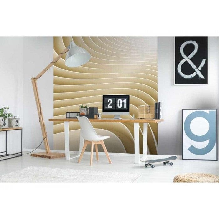 Flizelīna fototapetes ar viļņotu rakstu bēšā krāsā 225 x 250 cm D-ART