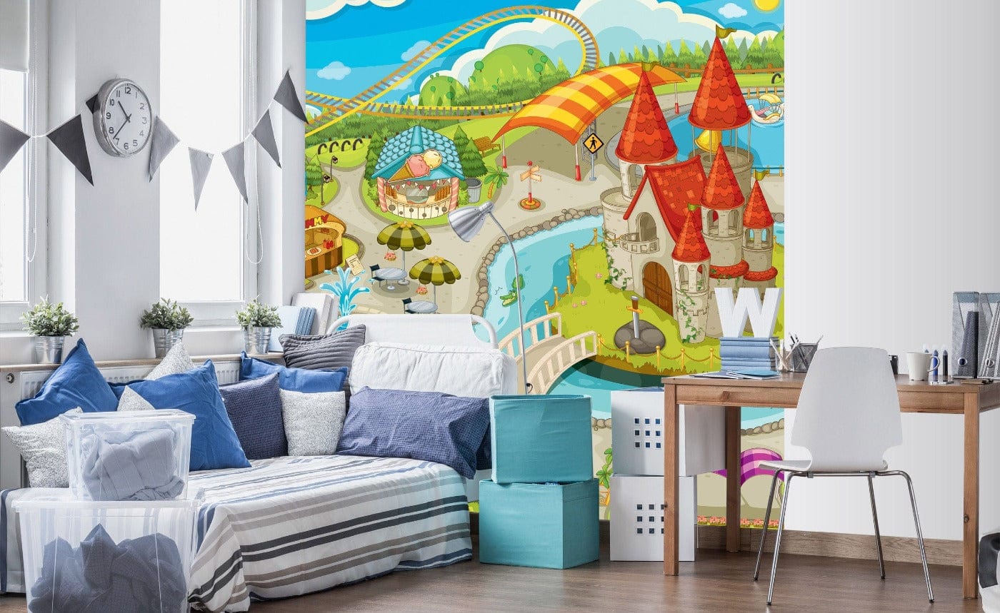 Flizelīna fototapetes - bērnu istabai - Izklaides parks 225 x 250 cm D-ART