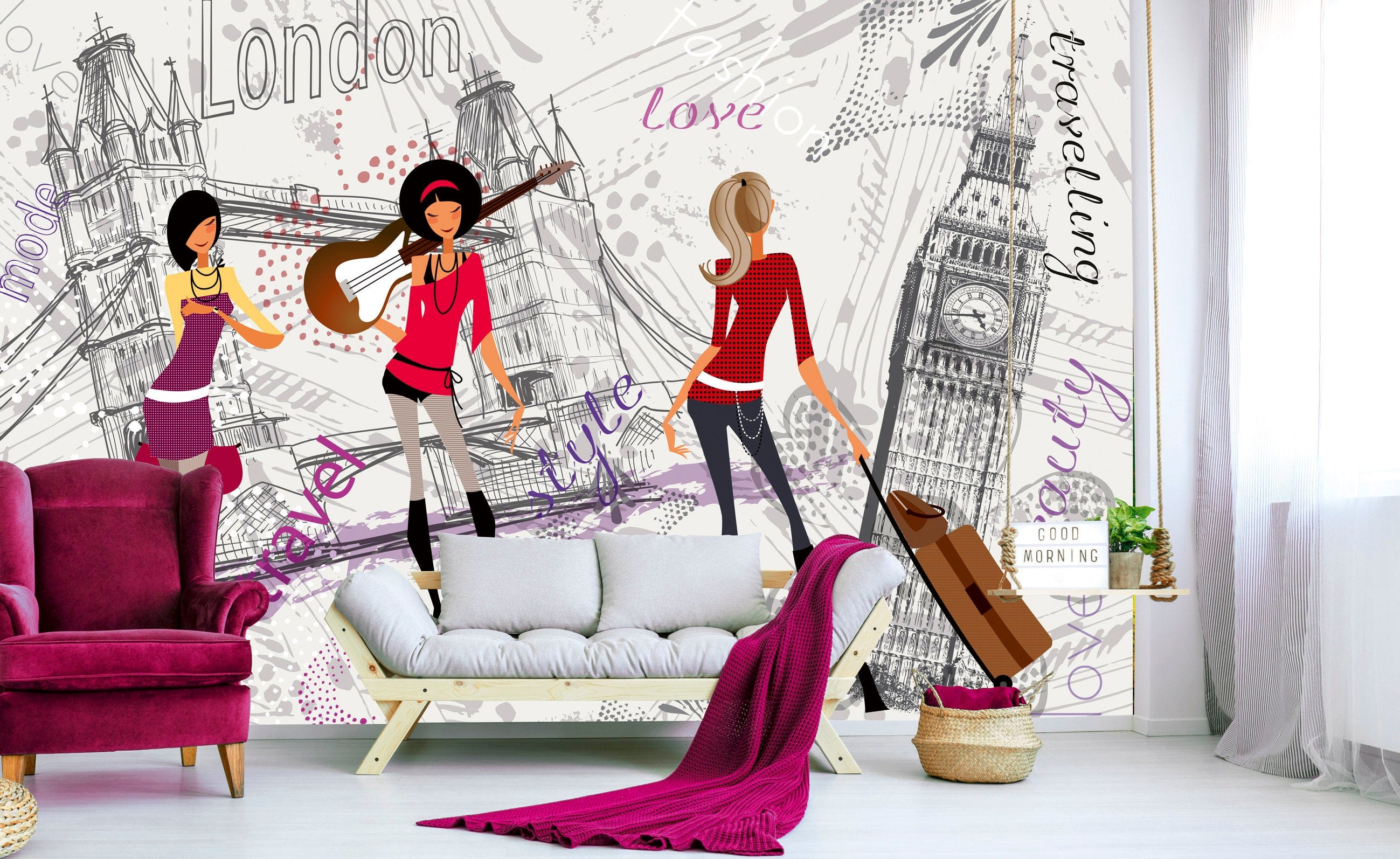 Flizelīna fototapetes - bērnu istabai - Londonas stils 375 x 250 cm D-ART