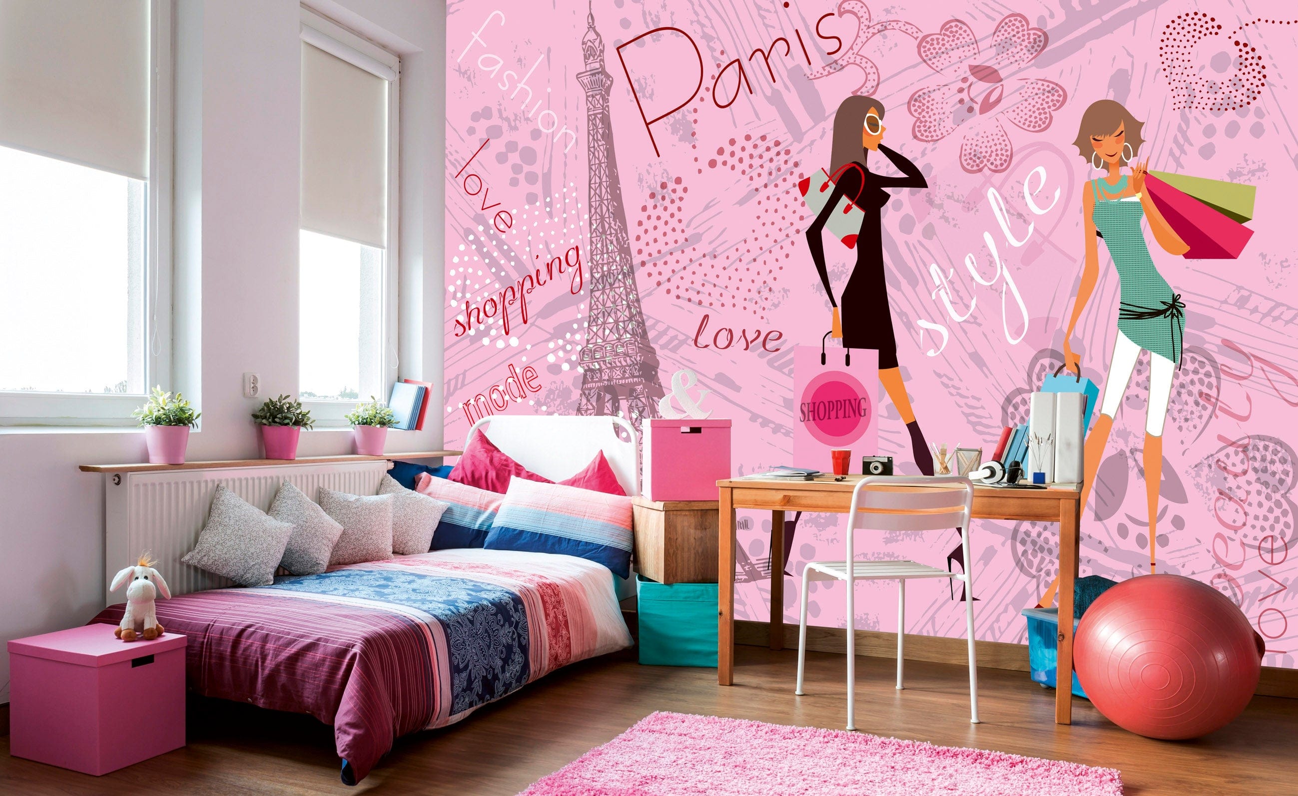 Flizelīna fototapetes - bērnu istabai - Parīzes stils 375 x 250 cm D-ART