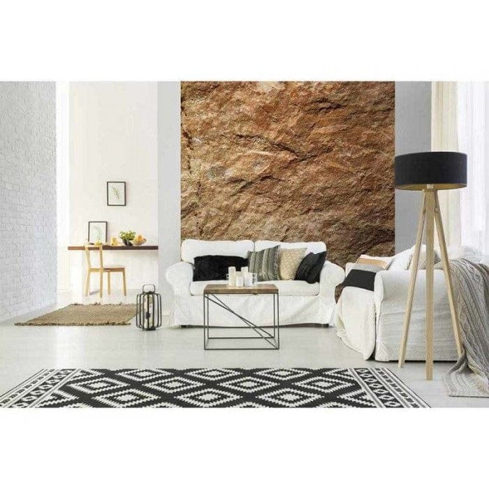 Flizelīna fototapetes - Eleganta akmens siena brūnos toņos 225 x 250 cm D-ART