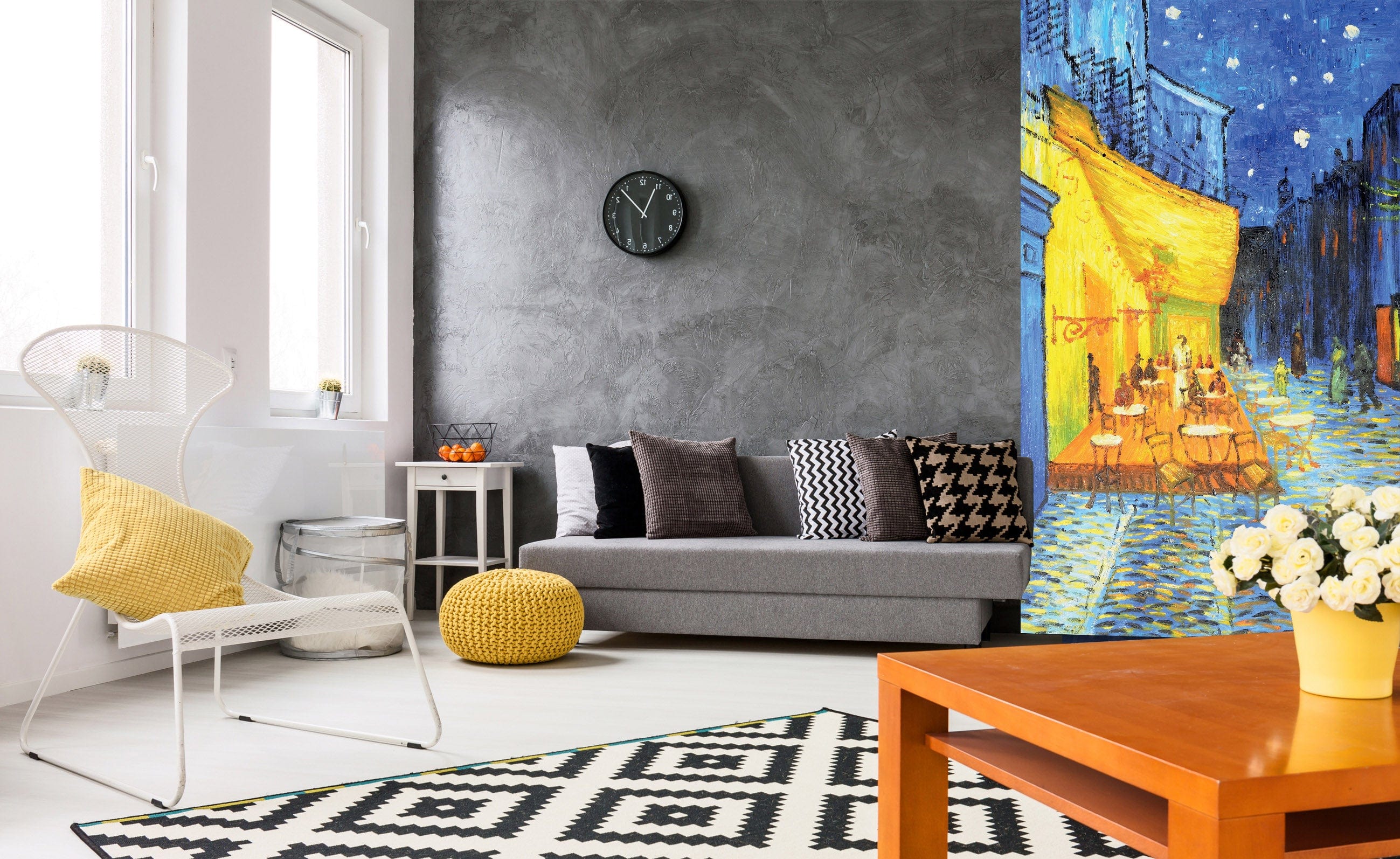 Flizelīna fototapetes - (gleznas reprodukcija) - Kafejnīcas terase naktī 150 x 250 cm D-ART