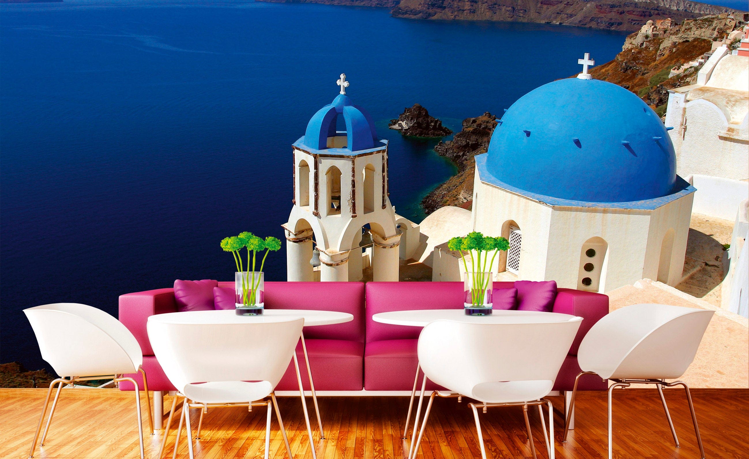 Flizelīna fototapetes - Skats uz Santorini 375 x 250 cm D-ART