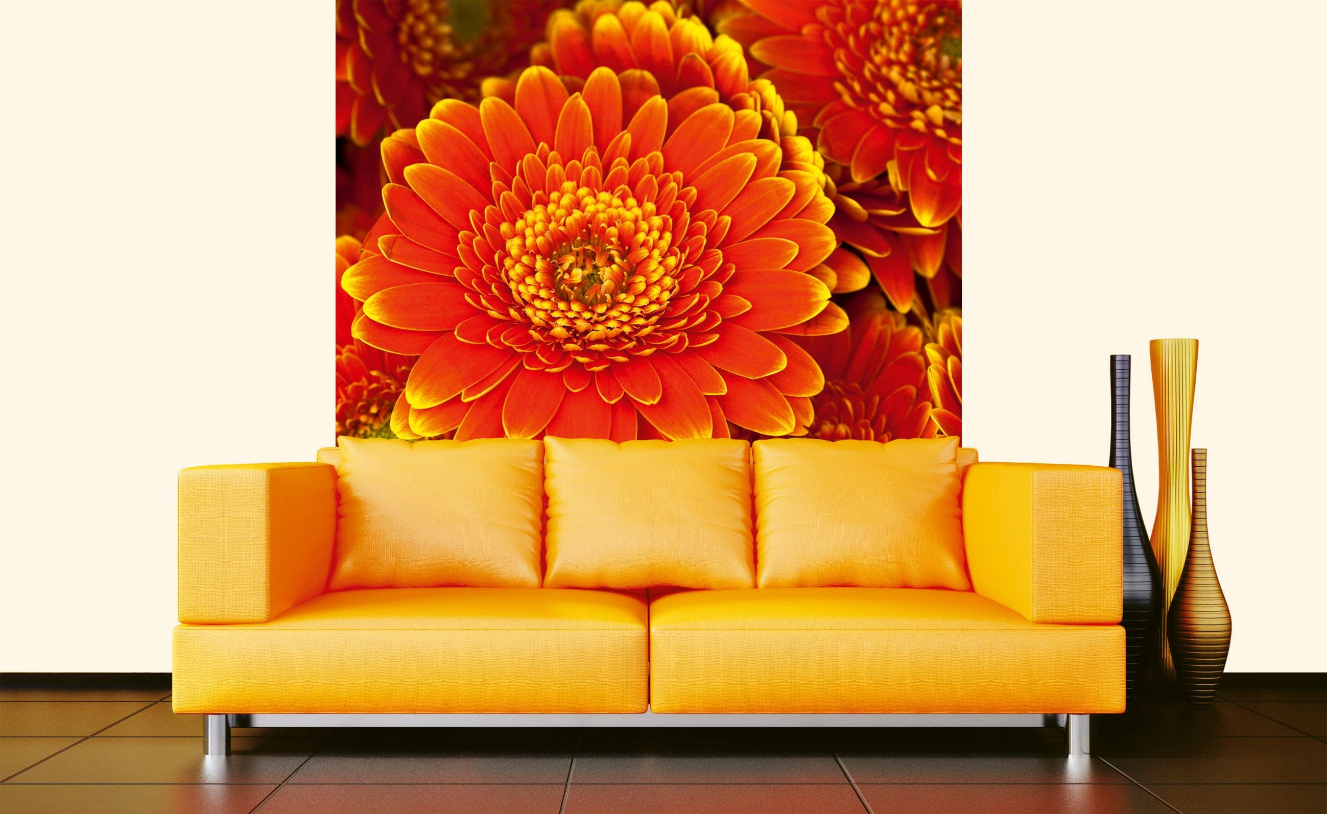 Flizelīna fototapetes - Ugunīgas gerberas 225 x 250 cm D-ART