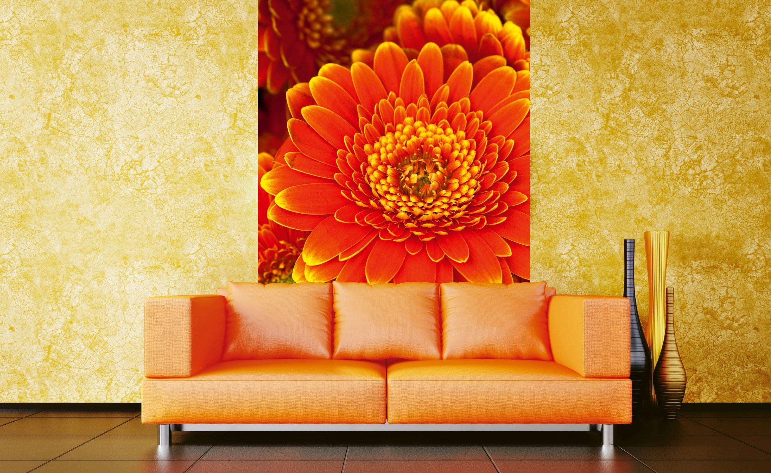 Flizelīna fototapetes - Ugunīgas gerberas 150 x 250 cm D-ART