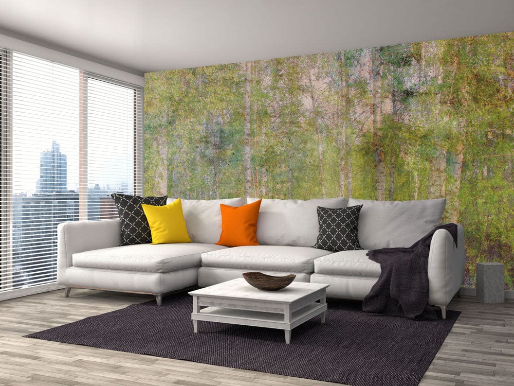Flizelīna fototapetes - Vintāžas bērzu birzs 375 x 250 cm D-ART