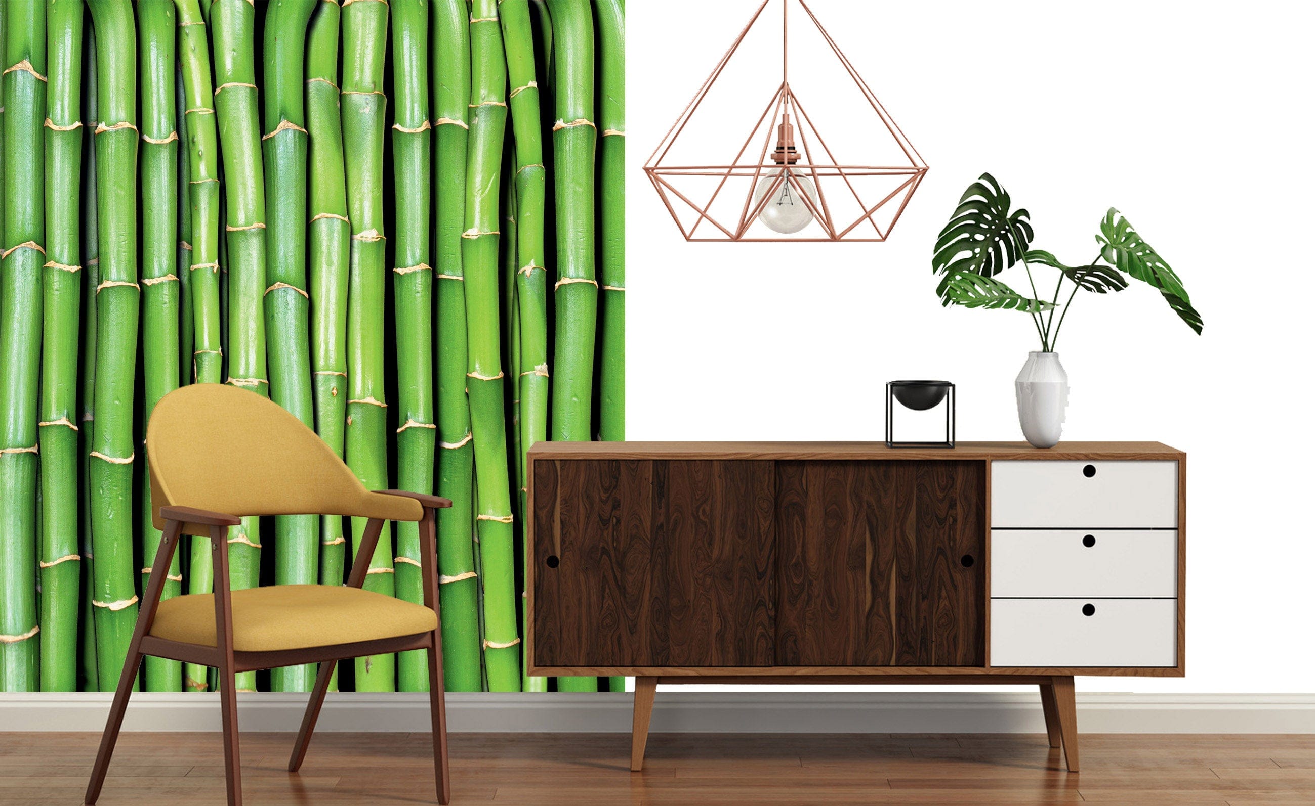 Flizelīna fototapetes - Zaļš bambuss 225 x 250 cm D-ART