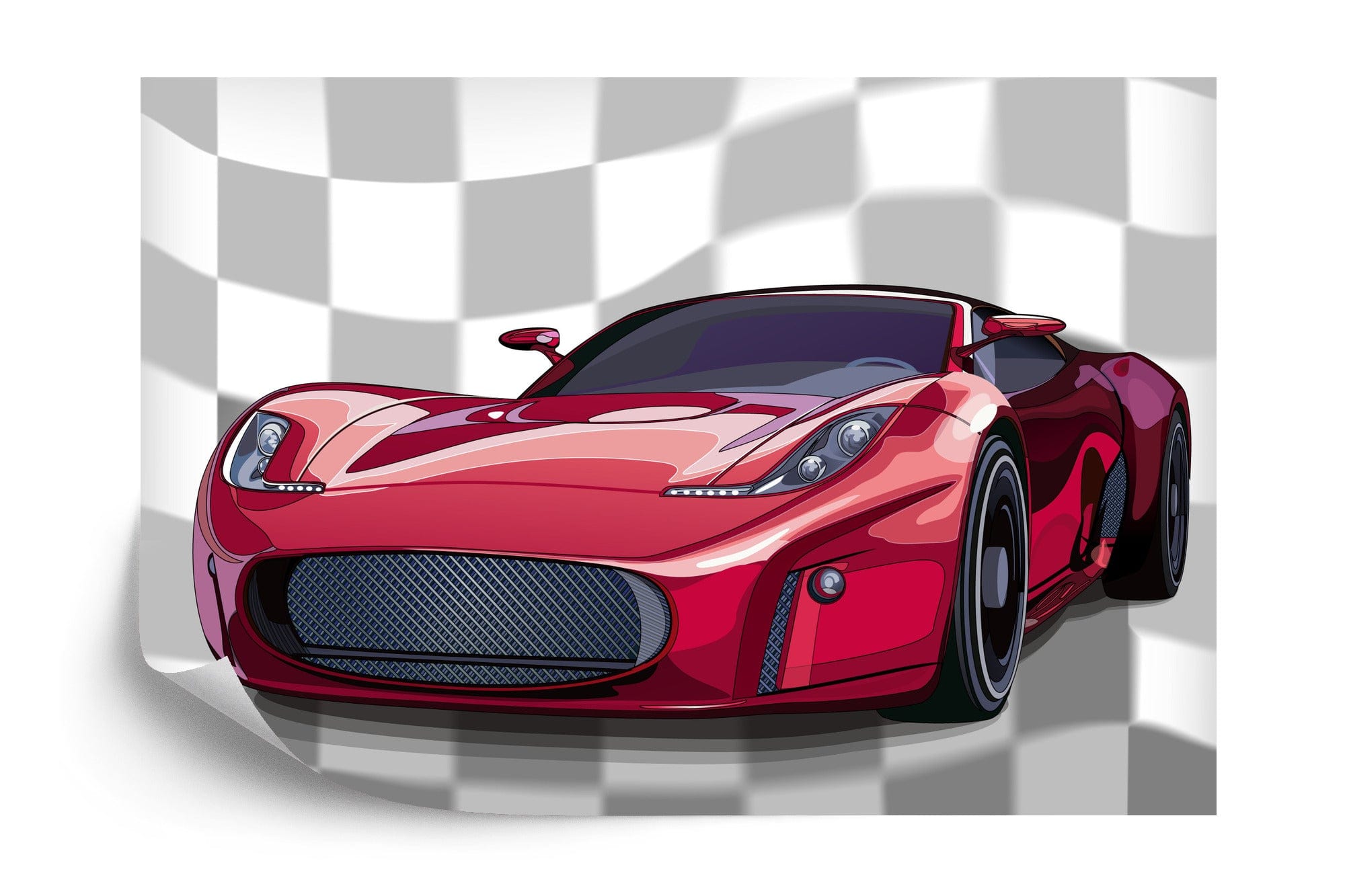 Fototapete - sporta auto sarkanā krāsā 90x60 / Non-woven E-interjers.lv