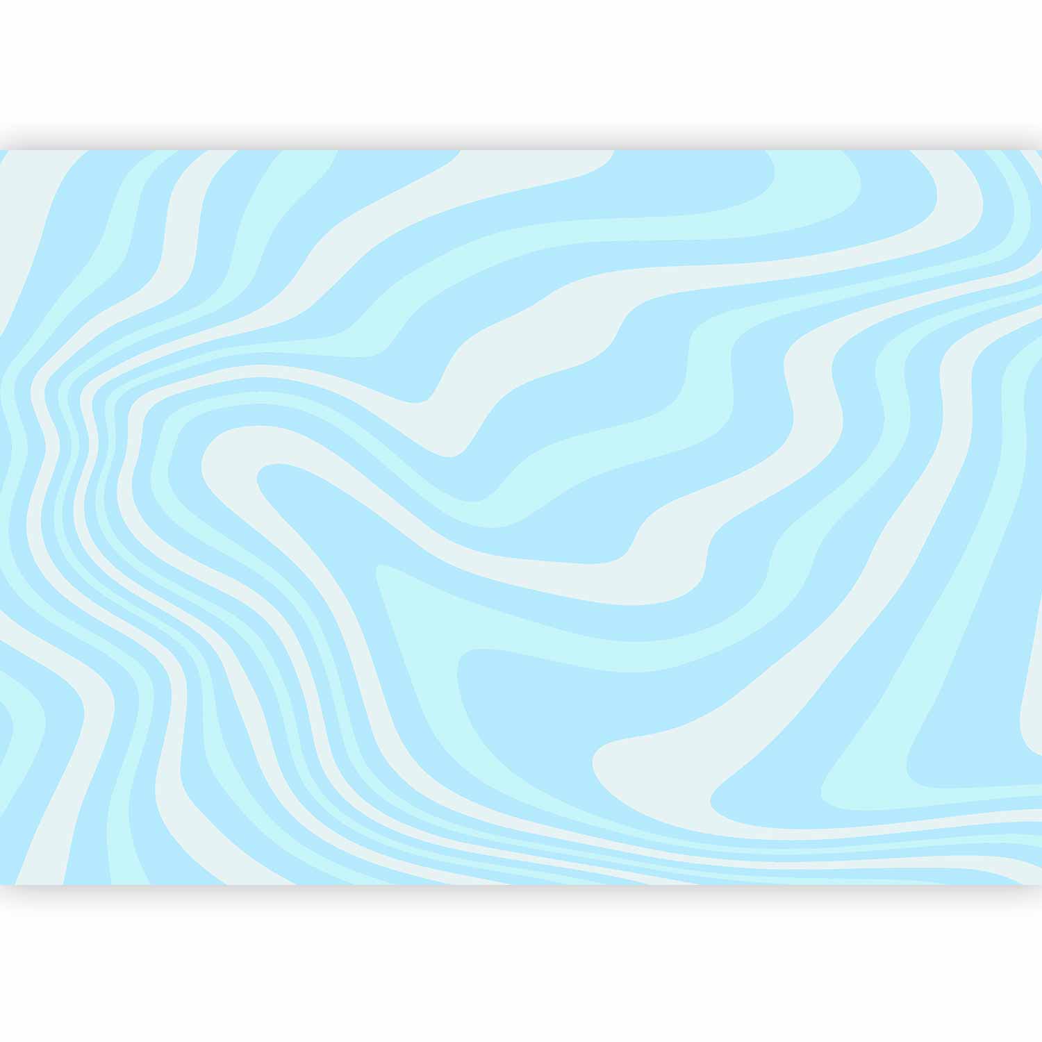 Fototapetes ar abstrakta rakstu - Kompozīcija zilā un baltā krāsā – harmoniskas abstrakcijas viļņi vēsos toņos Tapetenshop.lv