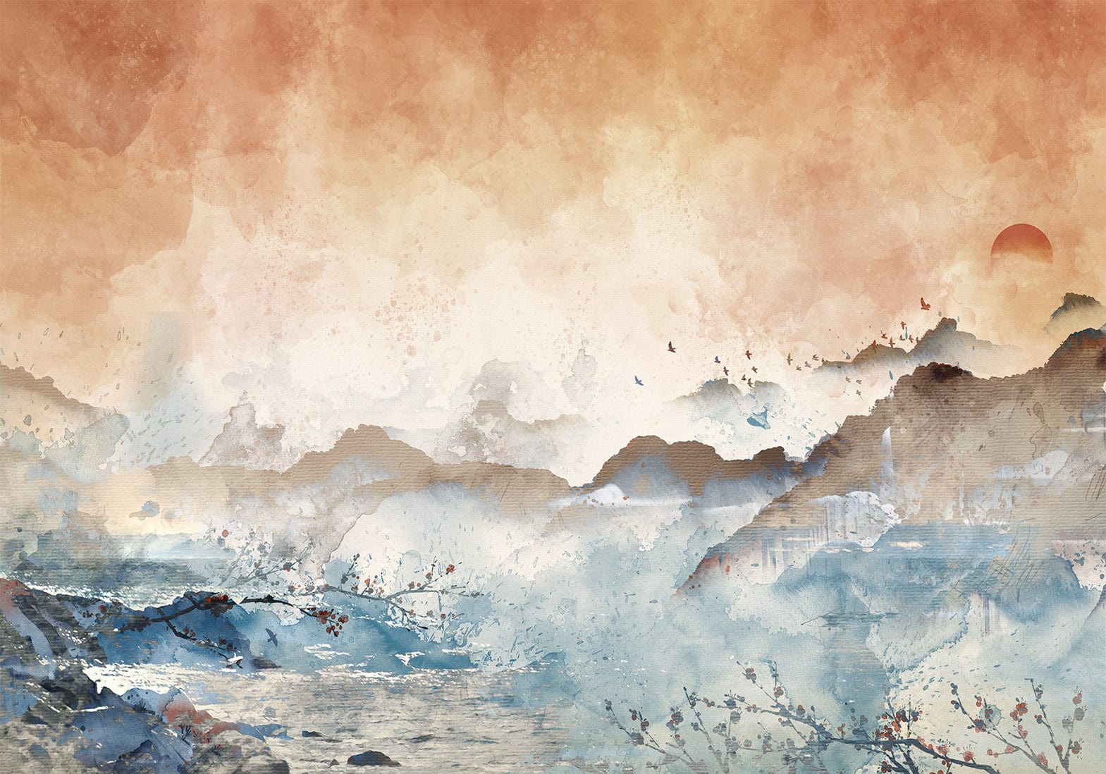 Fototapetes ar abstrakta rakstu - Māksliniecisks stūrītis Tapetenshop.lv