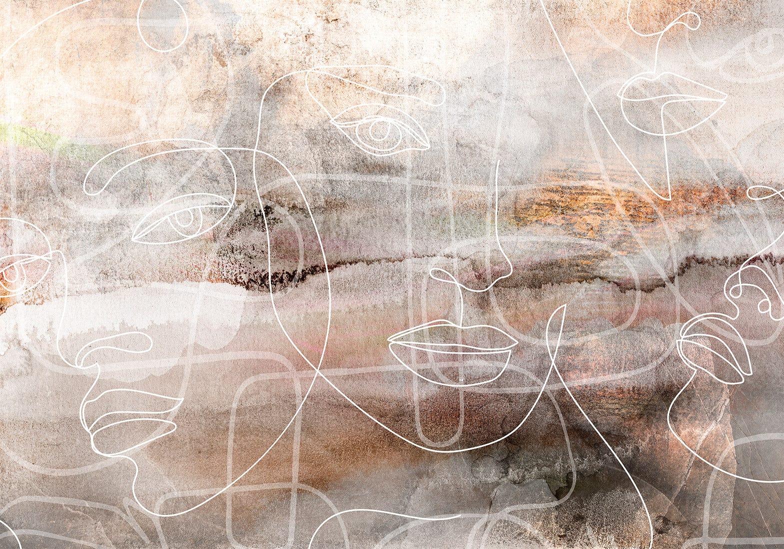 Fototapetes ar abstrakta rakstu - Pārsteidzošas sejas Tapetenshop.lv