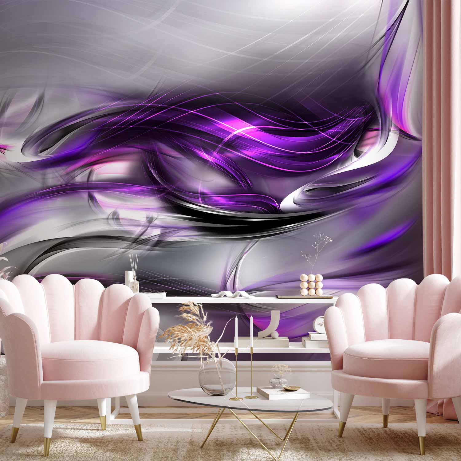 Fototapetes ar abstrakta rakstu - Purpura virpuļi Tapetenshop.lv