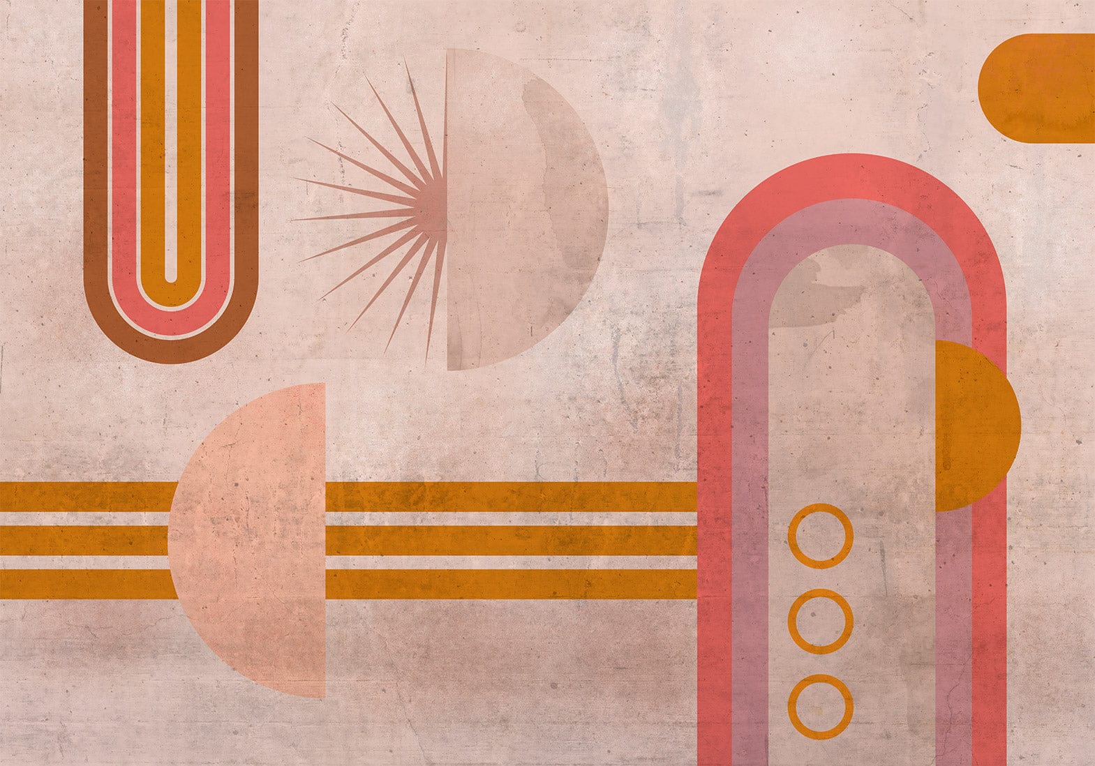 Fototapetes ar abstrakta rakstu - Rozā loki Tapetenshop.lv