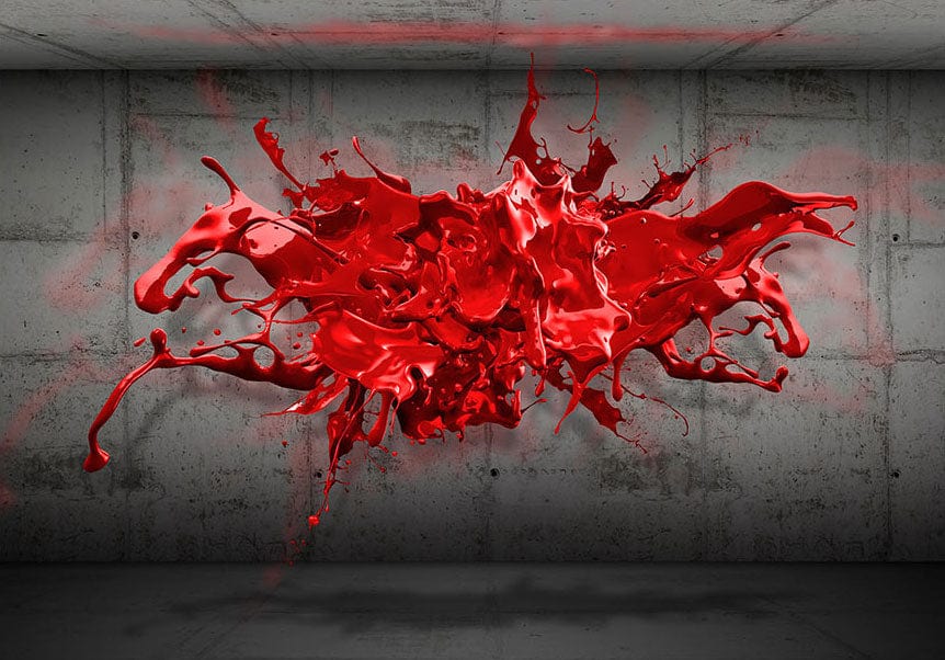 Fototapetes ar abstrakta rakstu - Sarkana tintes plankums Tapetenshop.lv