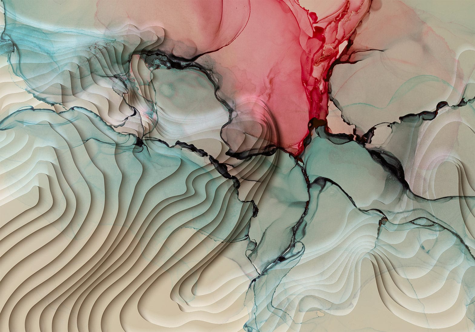 Fototapetes ar abstrakta rakstu - Trīsdimensiju sākums Tapetenshop.lv