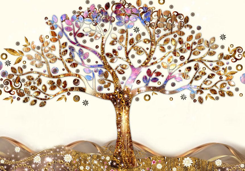 Fototapetes ar abstrakta rakstu - Zelta koks Tapetenshop.lv