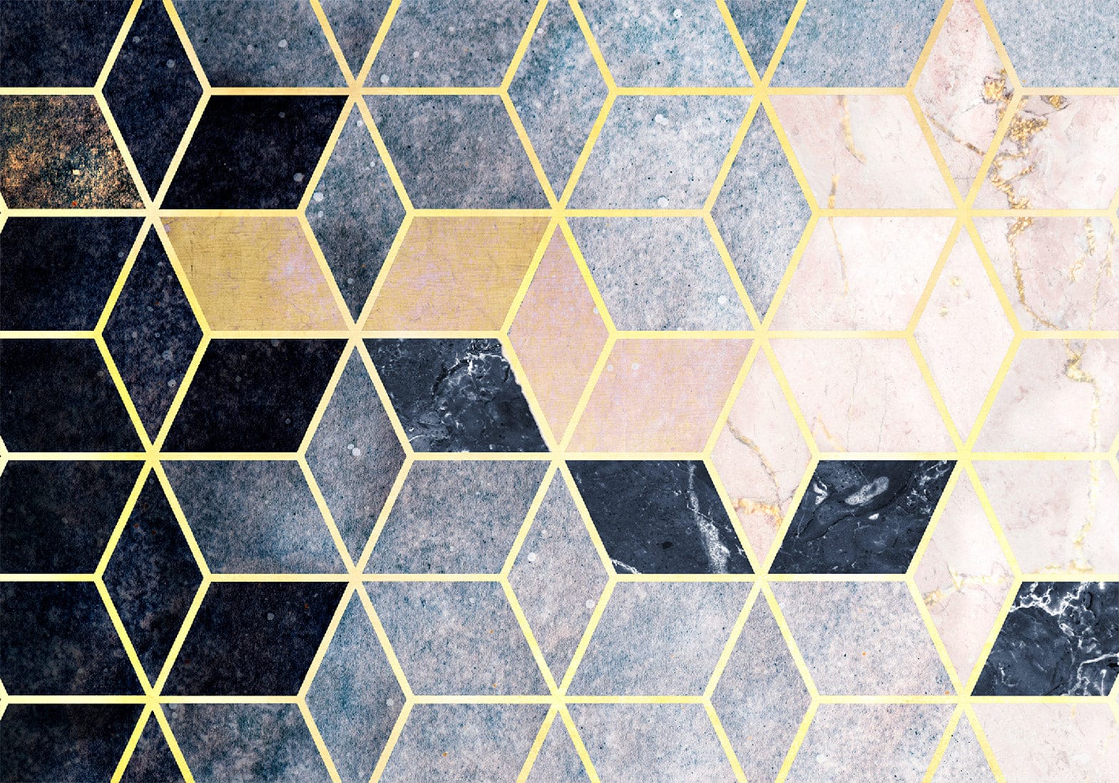 Fototapetes ar abstrakta rakstu - Zils ģeometrisks raksts Tapetenshop.lv