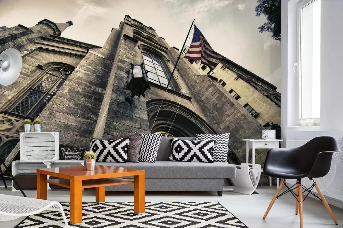 Fototapetes ar ASV tematiku - Ņujorkas ēka tuvplānā, 375x250 cm D-ART