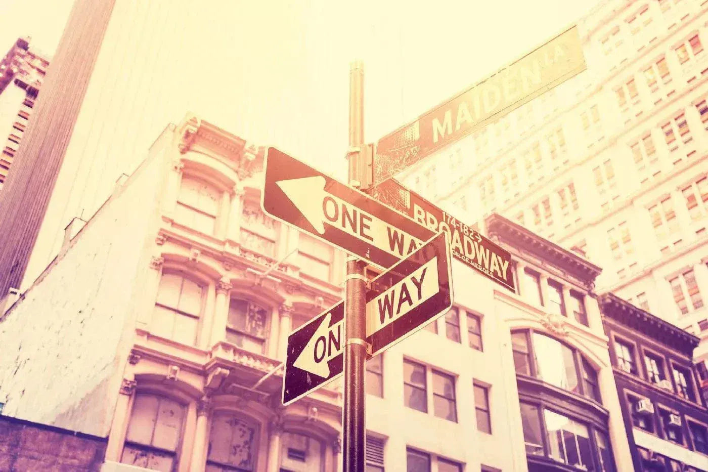 Fototapetes ar ASV tematiku - Vintāžas ielu zīmes, 375x250 cm D-ART